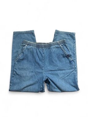 Vintage Y2K Chic Elastic Waist Jeans // Blue Medium Wash Denim